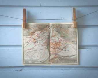 1906 Vintage Bolzano Map