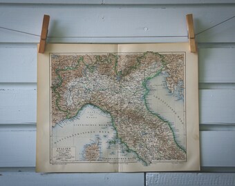 1907 Vintage North Italy Map