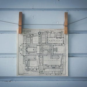 Vintage plattegrond van het Palais de Justice uit 1923