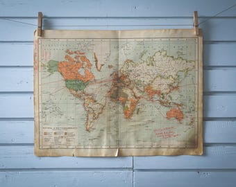 1904 Vintage World Map