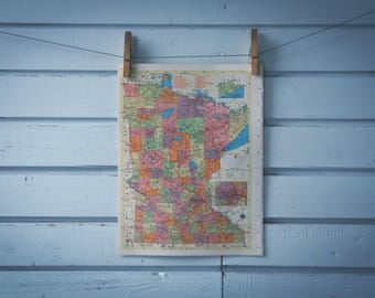 1957 Vintage Map of Minnesota