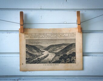 1890 Vintage Meuse Lithograph Illustration