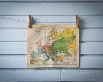 1887 Vintage Ethnographic Map of Europe
