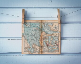 1925 Vintage Map of Mouth of River Elbe & Wesser