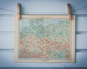 1956 Vintage Central Europe Map