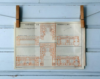 1909 Vintage Plan of the Palace of Versailles