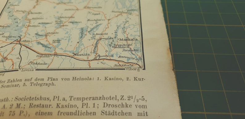 1912 Vintage Heinola & Surroundings Map image 5