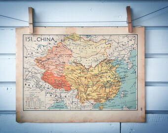 1941 Vintage Map of China