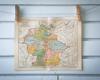 1890 Vintage Map of Germany in Year 1000