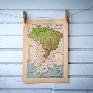 1941 Vintage Brazil Map