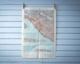 1967 Vintage Central Dalmatia Map