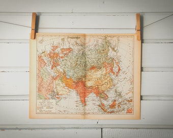 1936 Vintage Map of Asia