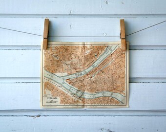 1905 Vintage Map of Pittsburgh