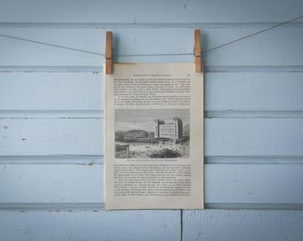 1897 Vintage Salt Lake Temple Lithograph Illustration