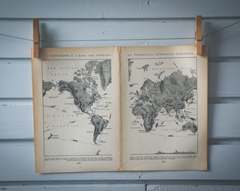 1935 Vintage World Map