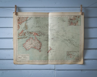 1904 Vintage Oceania Map