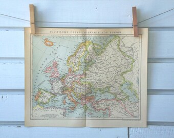 1894 Vintage Map of Europe