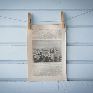 1897 Vintage Puebla Lithographie Illustration