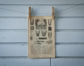 1887 Vintage Drainage Lithograph Illustration