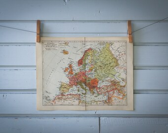 1936 Vintage Map of Europe