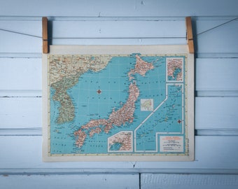 1956 Vintage Map of Japan