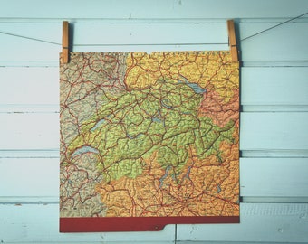 1964 Vintage Map of Switzerland