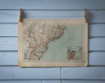 1904 Vintage South Brazil Map