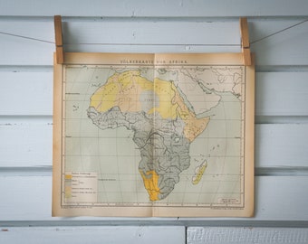 1893 Vintage Ethnographic Map of Africa