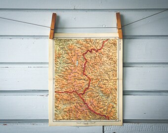 1961 Vintage Serbia, Bulgaria & Macedonia Tripoint Map