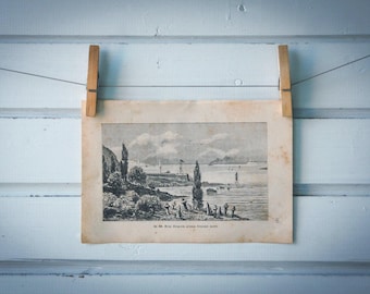 1894 Vintage Bosporus Lithograph Illustration