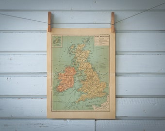 1928 Vintage United Kingdom & Ireland Map