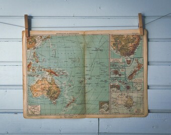 1900s Vintage Oceania Map