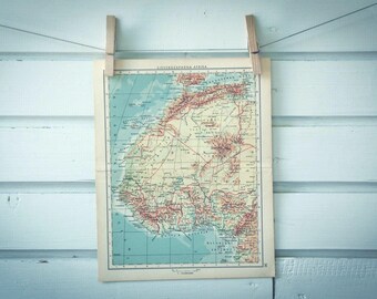 1959 Vintage West Africa Map