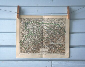 1907 Vintage Map of Saxony