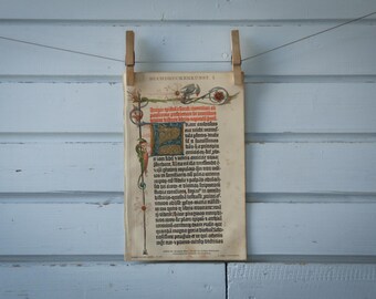 1887 Vintage Gutenberg Bible Page Facsimile