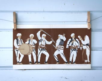 1966 Vintage Rugova Sword Dance Illustration