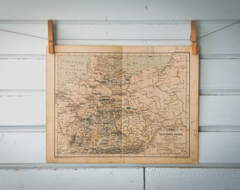 1897 Vintage Map of Germany