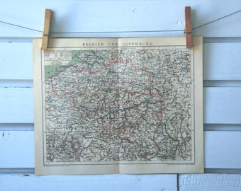 1894 Vintage Map of Belgium