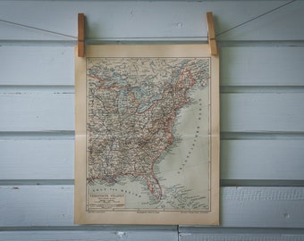 1907 Vintage East USA Map