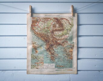 1928 Vintage Map of the Balkans