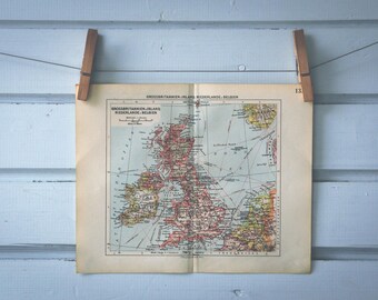 1932 Vintage United Kingdom Map