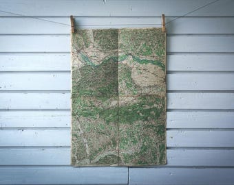 1930s Vintage North Croatia & East Slovenia Map