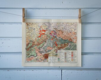 1907 Vintage Geology Map of Saxony