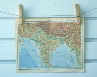 1951 Vintage Map of India