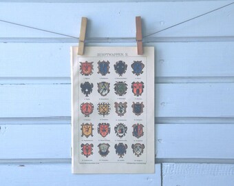 1894 Vintage Guild Signs Chromolithograph Illustration