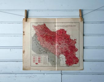 1920s Vintage Map of Yugoslavia