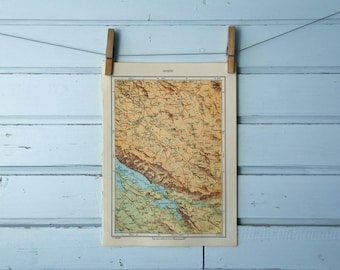 1971 Vintage Central Lika Map