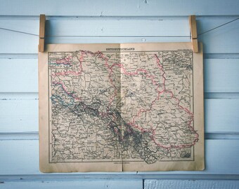 1886 Vintage Southwest Poland Map