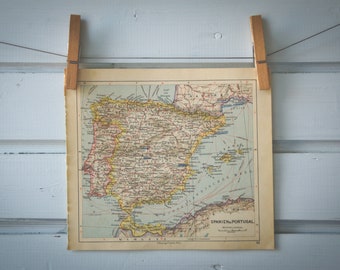 1929 Vintage Map of Spain