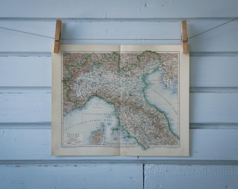 1907 Vintage North Italy Map